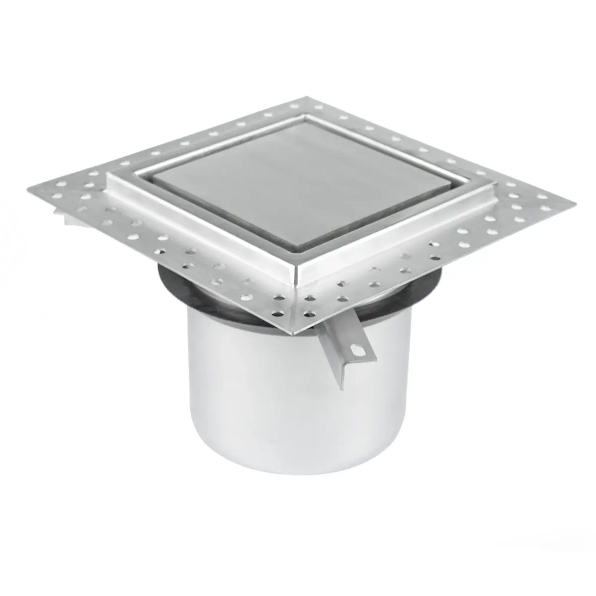 górna część nierdzewnego wpustu podłogowego z pokrywą płytową 200x200mm