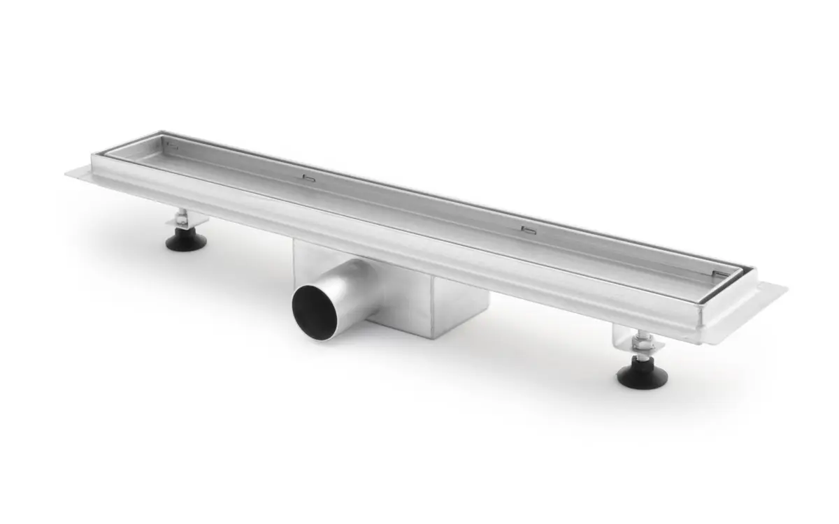Rostfri duschbrunn 600mm - premium dräneringslösning från ACO, ATT InoxDrain eller Wiedemann-Technik för moderna badrum